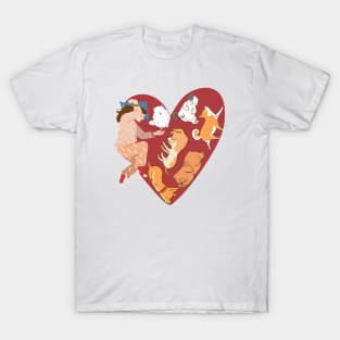 Valentines Day With My Dogs - Dog Lover T-Shirt